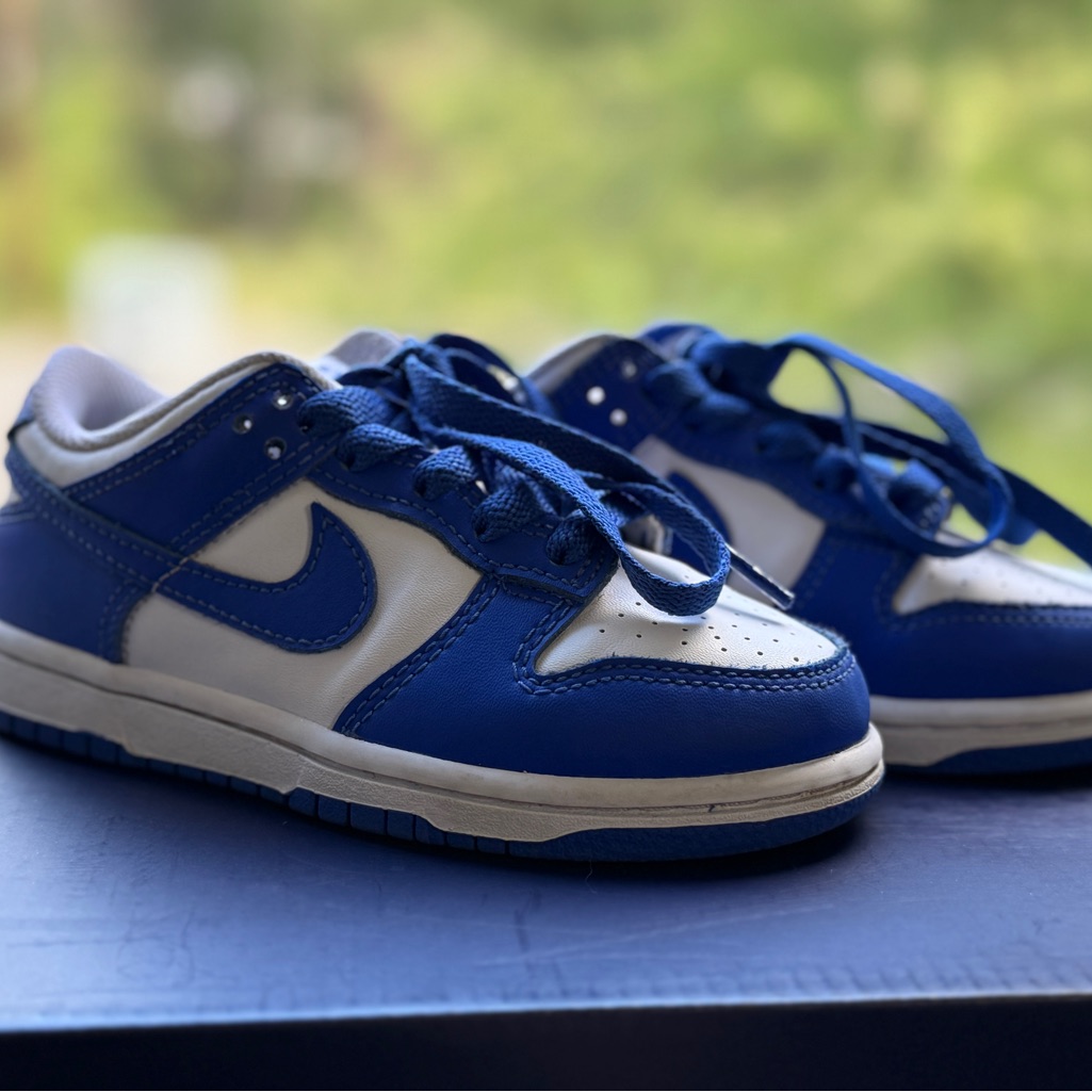 Nike Dunk Low (White/Hyper Royal) 11c (Child)